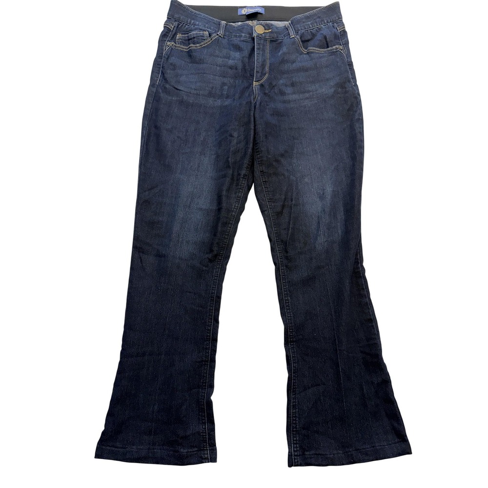 Democracy Ab Solution Bootcut Jeans Womens 12 Blue Dark High Rise Stretch 35x28